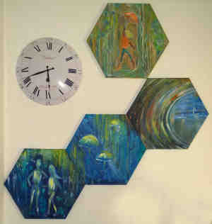vier Acrylbilder
