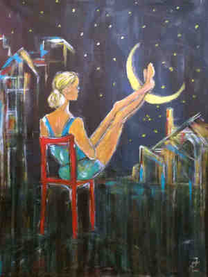 Frau im Mond